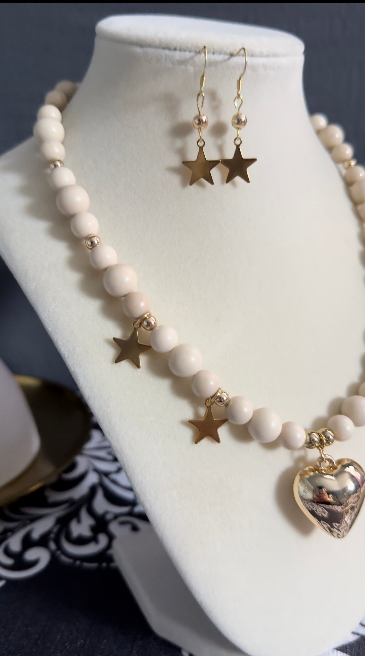 Natural Healing Stone Ivory Jade Charm Necklace for Emotional Healing, Balance and Peace