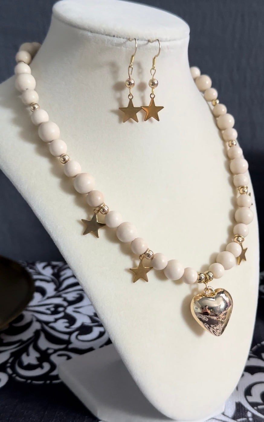 Natural Healing Stone Ivory Jade Charm Necklace for Emotional Healing, Balance and Peace